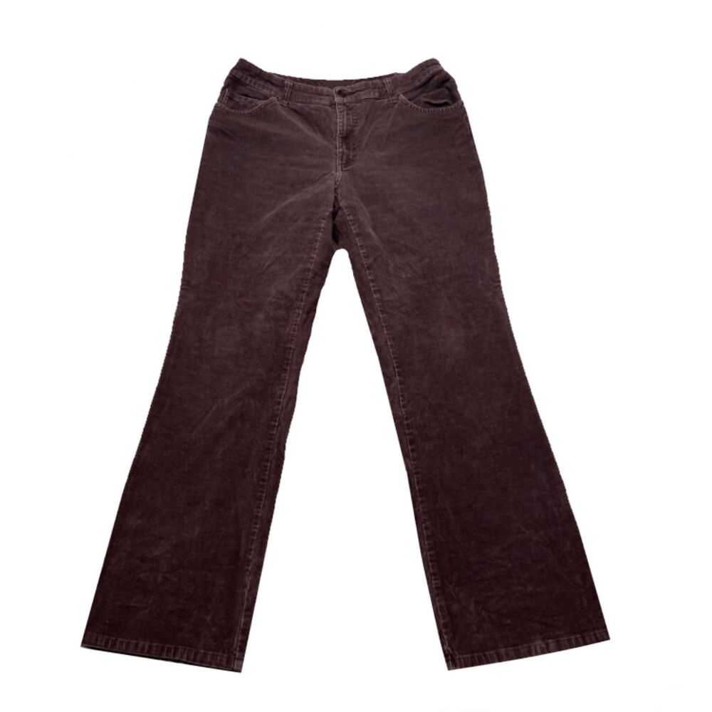 St. Johns Bay Brown Bootcut Stretch Corduroy Pants Size 16P Normcore Minimalist